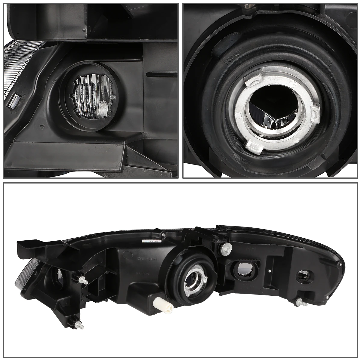 00-01 Nissan Altima Factory Style Replacement Headlights - Black / Amber 6 00-01 Nissan Altima Factory Style Replacement Headlights - Black / Amber - Image 6