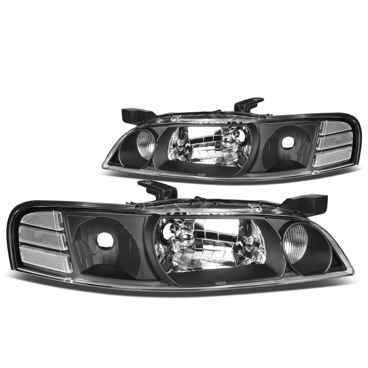 00-01 Nissan Altima Factory Style Replacement Headlights - Black / Clear 2 00-01 Nissan Altima Factory Style Replacement Headlights - Black / Clear - Image 2