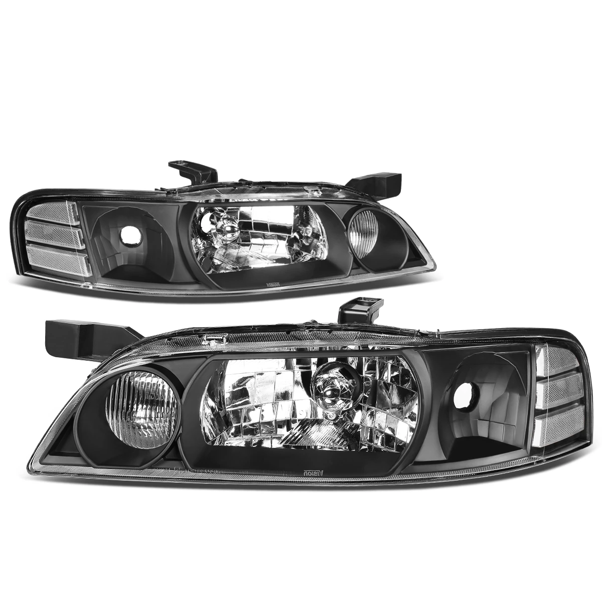 00-01 Nissan Altima Factory Style Replacement Headlights - Black / Clear 3 00-01 Nissan Altima Factory Style Replacement Headlights - Black / Clear - Image 3