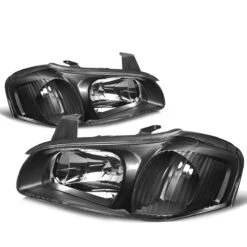 00-01 Nissan Maxima Factory Style Replacement Headlights - Black / Clear