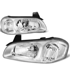 00-01 Nissan Maxima Factory Style Replacement Headlights - Chrome / Clear