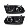 00-01 Toyota Camry Angel Eye Halo Crystal Headlights - Black