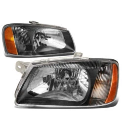 00-02 Hyundai Accent Headlight Assembly (Driver & Passenger Side) - Black Amber -High-Efficiency Car Light Store 00 02 hyundai accent headlight assembly driver passenger side black amber 101