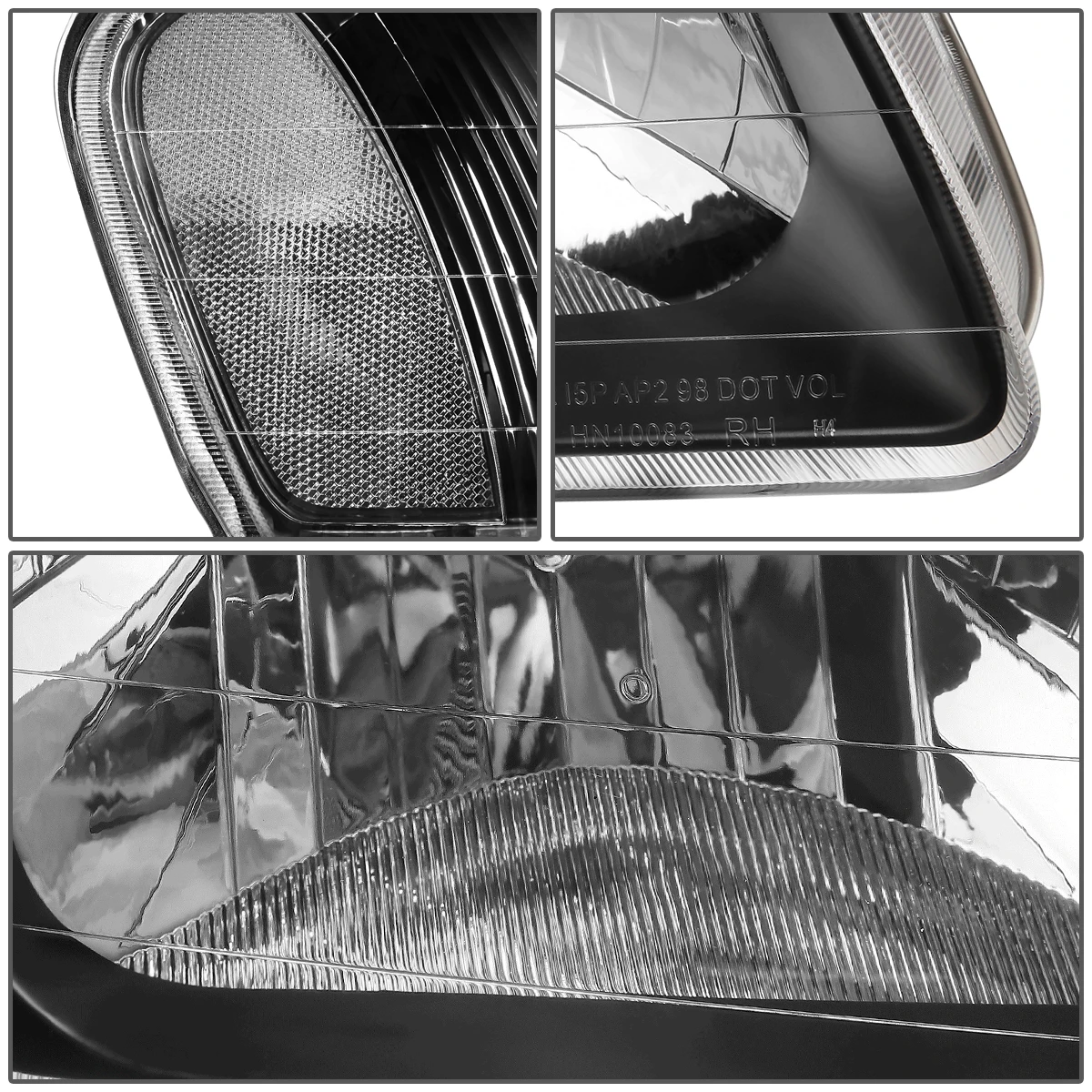00-02 Hyundai Accent Headlight Assembly (Driver & Passenger Side) - Black Clear 5 00-02 Hyundai Accent Headlight Assembly (Driver & Passenger Side) - Black Clear - Image 5