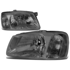 00-02 Hyundai Accent Headlight Assembly (Driver & Passenger Side) - Smoked Clear