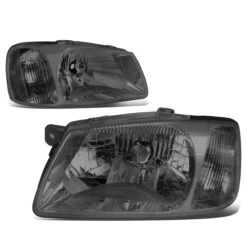 00-02 Hyundai Accent Headlight Assembly (Driver & Passenger Side) - Smoked Clear -High-Efficiency Car Light Store 00 02 hyundai accent headlight assembly driver passenger side smoked clear 97