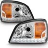 2000-2005 Cadillac Deville LED Strip Headlights Chrome
