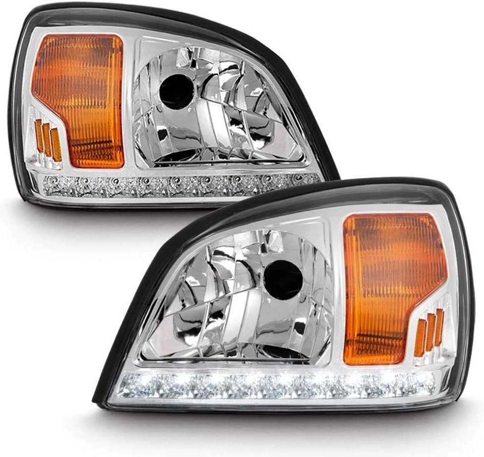 2000-2005 Cadillac Deville LED Strip Headlights Chrome 1 2000-2005 Cadillac Deville LED Strip Headlights Chrome