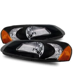 01-02 Chrysler Sebring Sedan 1-Piece Euro Style Crystal Headlights -Black Housing
