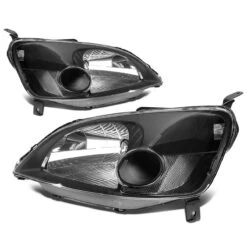 2001-2003 Honda Civic Replacement Crystal Headlights - Black