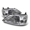 2001-2003 Honda Civic Replacement Crystal Headlights - Chrome