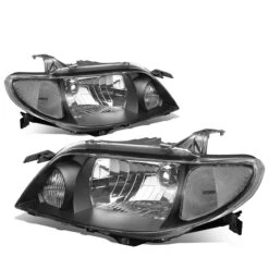 01-03 Mazda Protege Factory Style Replacement Headlights - Black / Clear