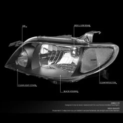 01-03 Mazda Protege Factory Style Replacement Headlights - Black / Clear 12 01-03 Mazda Protege Factory Style Replacement Headlights - Black / Clear -High-Efficiency Car Light Store 01 03 mazda protege factory style replacement headlights black clear 99