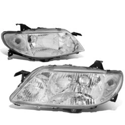 01-03 Mazda Protege Factory Style Replacement Headlights - Chrome / Clear -High-Efficiency Car Light Store 01 03 mazda protege factory style replacement headlights chrome clear 88
