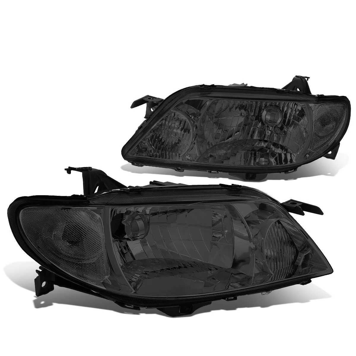 01-03 Mazda Protege Factory Style Replacement Headlights - Smoked / Clear 2 01-03 Mazda Protege Factory Style Replacement Headlights - Smoked / Clear - Image 2