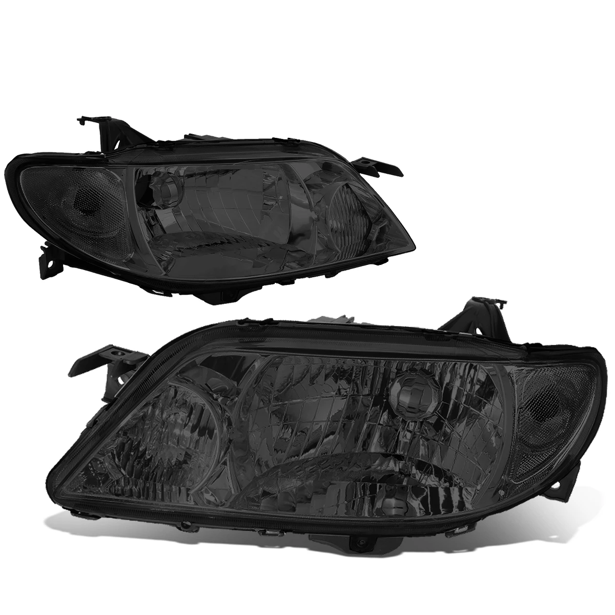 01-03 Mazda Protege Factory Style Replacement Headlights - Smoked / Clear 3 01-03 Mazda Protege Factory Style Replacement Headlights - Smoked / Clear - Image 3