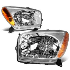 01-03 Toyota RAV4 OE-Style Replacement Headlights - Chrome / Amber -High-Efficiency Car Light Store 01 03 toyota rav4 oe style replacement headlights chrome amber 102