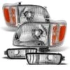 2001-04 Toyota Tacoma 2D/4WD Pickup Chrome Headlight+Amber Signal Set