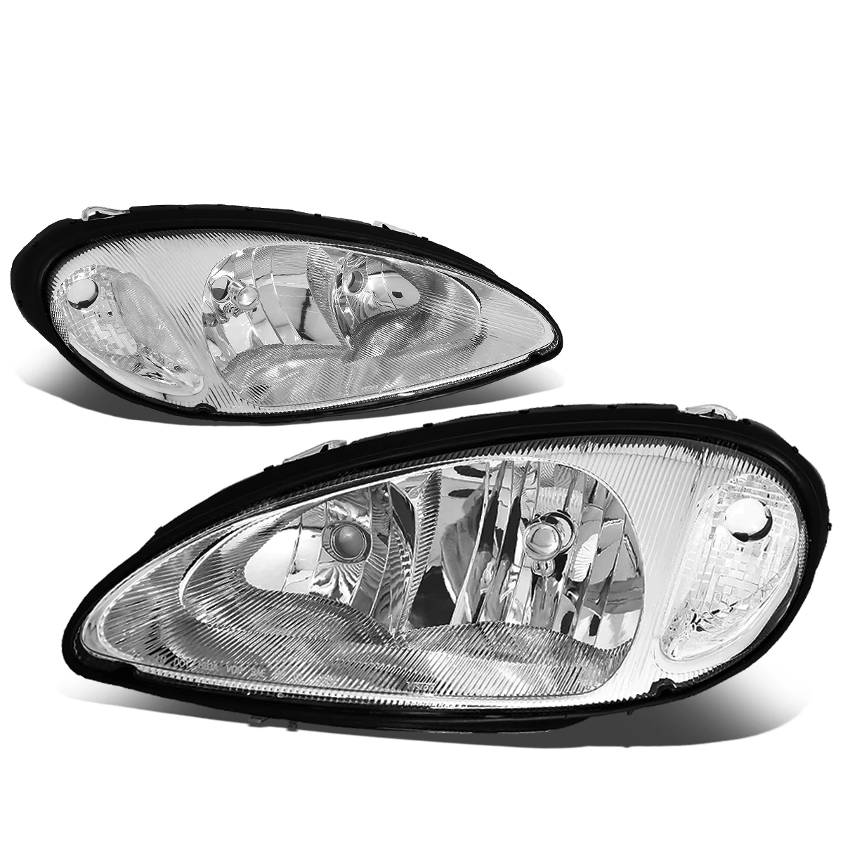 01-05 Chrysler PT Cruiser Headlight Assembly (Driver & Passenger Side) - Chrome Clear 3 01-05 Chrysler PT Cruiser Headlight Assembly (Driver & Passenger Side) - Chrome Clear - Image 3