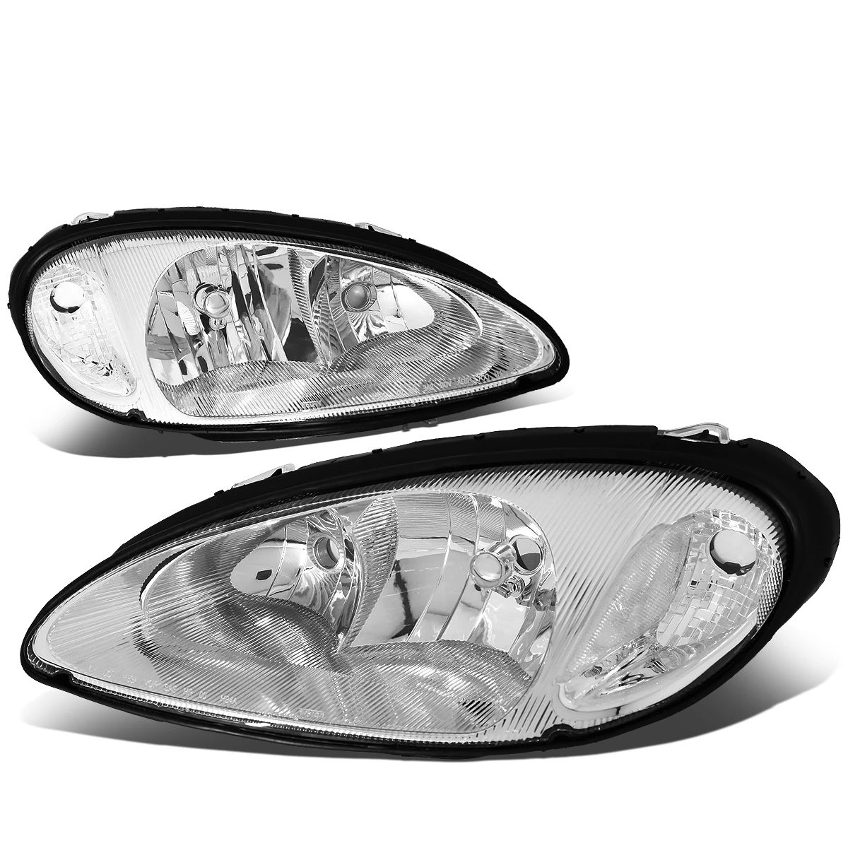 01-05 Chrysler PT Cruiser Headlight Assembly (Driver & Passenger Side) - Chrome Clear 1 01-05 Chrysler PT Cruiser Headlight Assembly (Driver & Passenger Side) - Chrome Clear
