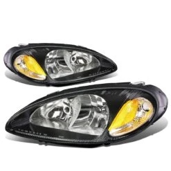 01-05 Chrysler Pt Cruiser OE-Style Replacement Headlights - Black/Amber