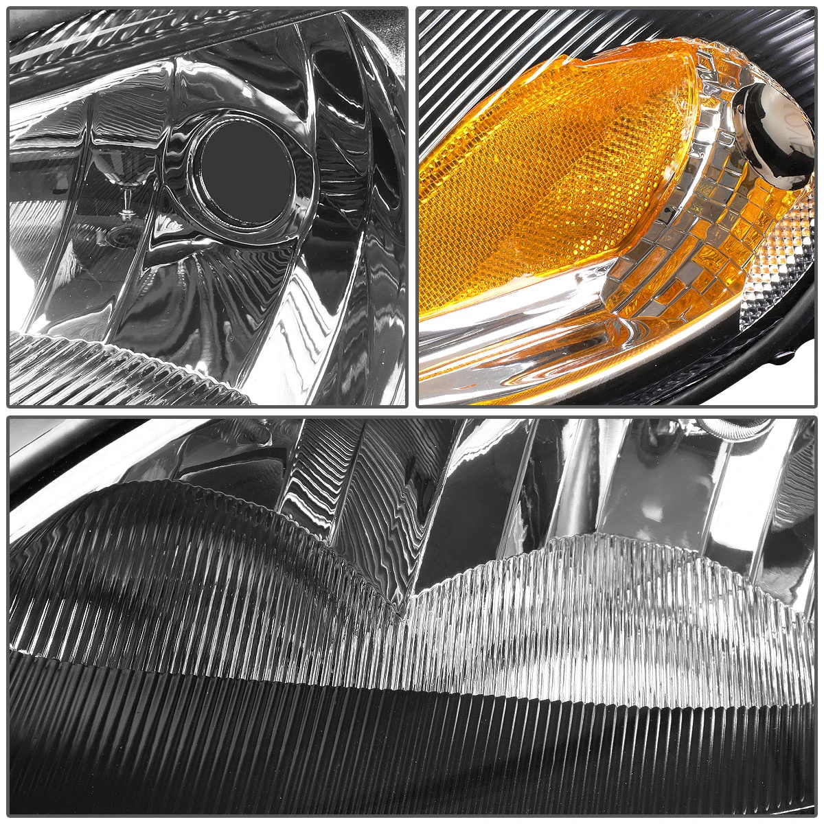 01-05 Chrysler Pt Cruiser OE-Style Replacement Headlights - Black/Amber 5 01-05 Chrysler Pt Cruiser OE-Style Replacement Headlights - Black/Amber - Image 5