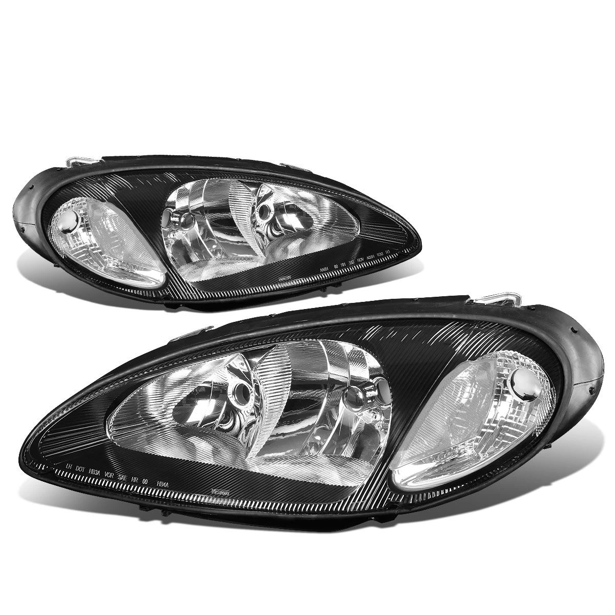 01-05 Chrysler Pt Cruiser OE-Style Replacement Headlights - Black/Clear 1 01-05 Chrysler Pt Cruiser OE-Style Replacement Headlights - Black/Clear