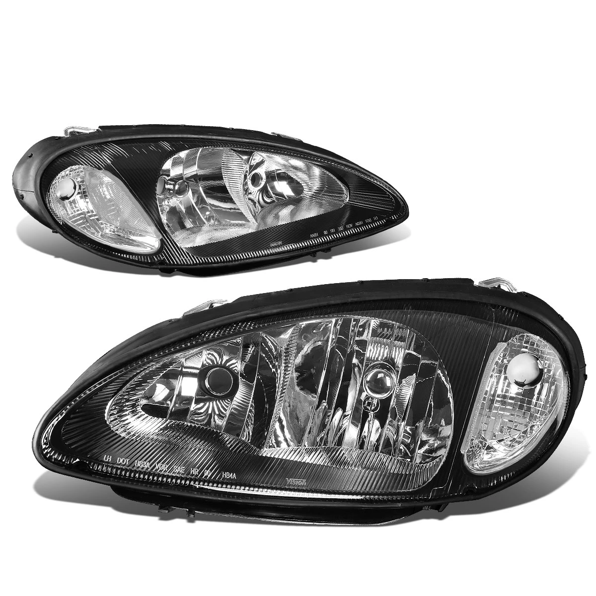 01-05 Chrysler Pt Cruiser OE-Style Replacement Headlights - Black/Clear 3 01-05 Chrysler Pt Cruiser OE-Style Replacement Headlights - Black/Clear - Image 3