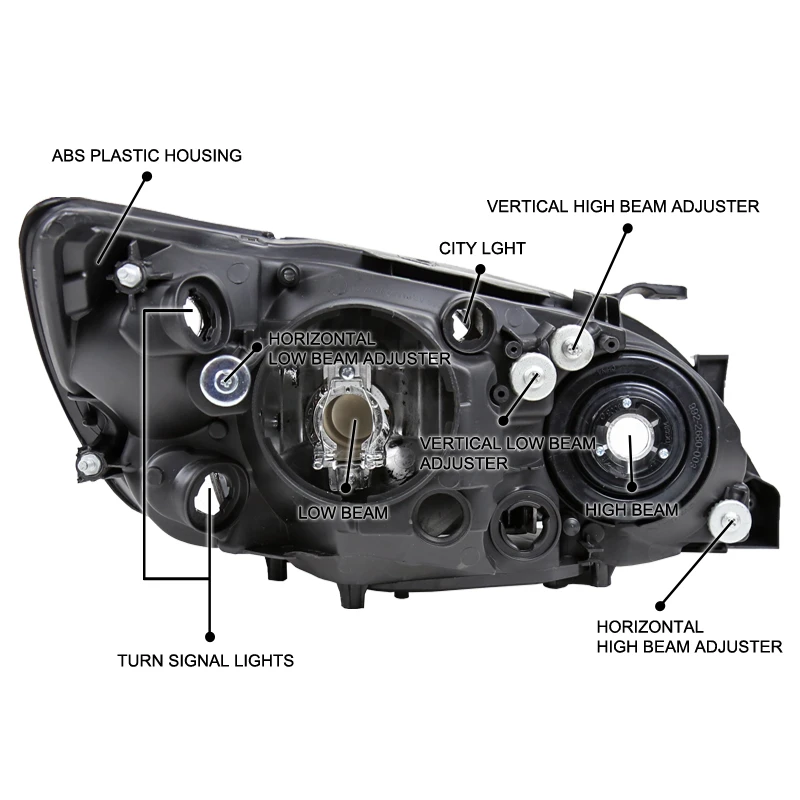 2001-2005 Lexus IS300 Replacement Crystal Headlights - Chrome 7 2001-2005 Lexus IS300 Replacement Crystal Headlights - Chrome - Image 7