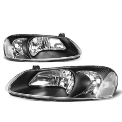 01-06 Chrysler Stratus / Sebring OE-Style Replacement Headlights - Black / Clear