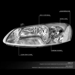 01-06 Chrysler Stratus / Sebring OE-Style Replacement Headlights - Chrome / Clear -High-Efficiency Car Light Store 01 06 chrysler stratus sebring oe style replacement headlights chrome clear 123