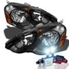 HID Combo 02-04 Acura RSX JDM Style Crystal Headlights - Black