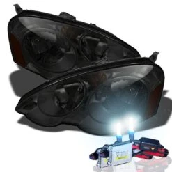 HID Combo 02-04 Acura RSX JDM Style Crystal Headlights - Smoked