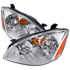 02-04 Nissan Altima 4Dr Sedan Chrome Crystal Headlights