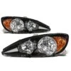 02-04 Toyota Camry OE-Style Replacement Headlights - Black / Amber
