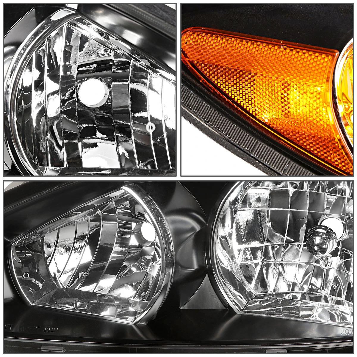 02-04 Toyota Camry OE-Style Replacement Headlights - Black / Amber 5 02-04 Toyota Camry OE-Style Replacement Headlights - Black / Amber - Image 5