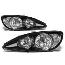 02-04 Toyota Camry OE-Style Replacement Headlights - Black / Clear