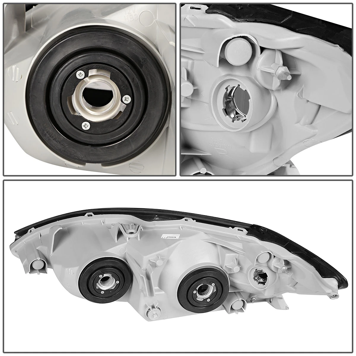 02-04 Toyota Camry OE-Style Replacement Headlights - Black / Clear 6 02-04 Toyota Camry OE-Style Replacement Headlights - Black / Clear - Image 6