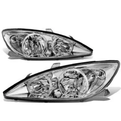 02-04 Toyota Camry OE-Style Replacement Headlights - Chrome / Clear