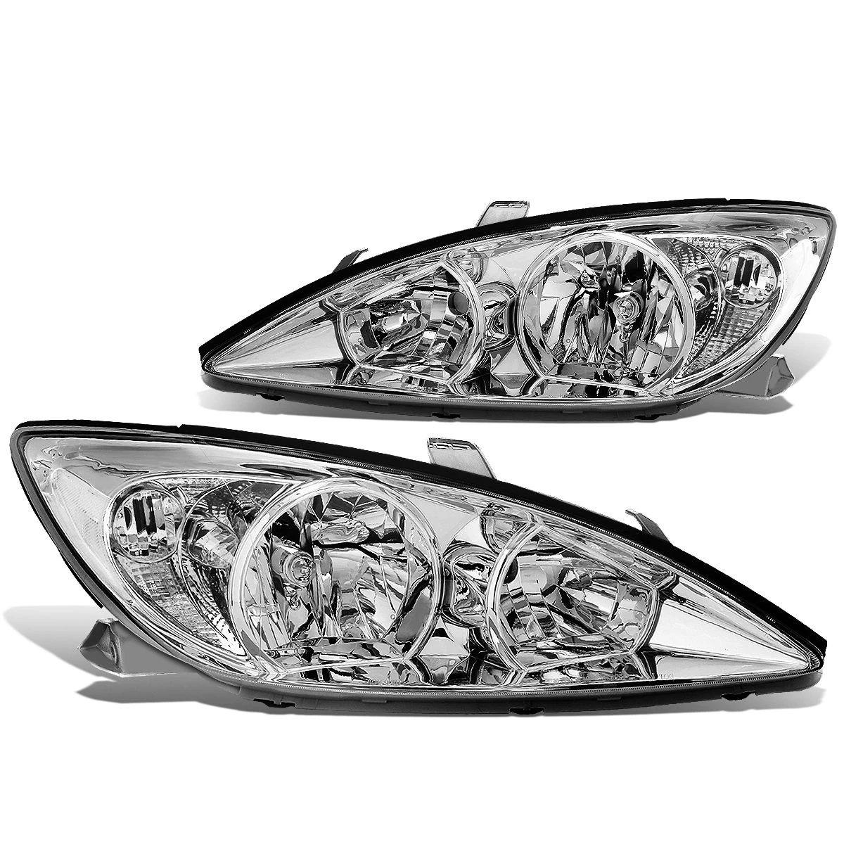 02-04 Toyota Camry OE-Style Replacement Headlights - Chrome / Clear 2 02-04 Toyota Camry OE-Style Replacement Headlights - Chrome / Clear - Image 2