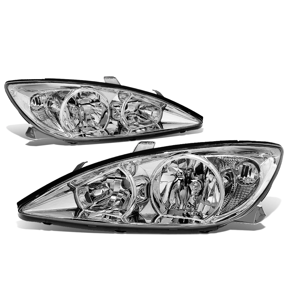 02-04 Toyota Camry OE-Style Replacement Headlights - Chrome / Clear 3 02-04 Toyota Camry OE-Style Replacement Headlights - Chrome / Clear - Image 3