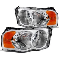 2002-2005 Dodge RAM 1500 2500 3500 Euro Style Crystal Headlights - Chrome