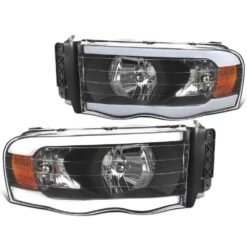 02-05 Dodge Ram 1500|03-05 Ram 2500/3500 LED Tube Factory Style Headlights - Black