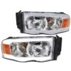 02-05 Dodge Ram 1500|03-05 Ram 2500/3500 LED Tube Factory Style Headlights - Chrome