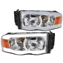 02-05 Dodge Ram 1500|03-05 Ram 2500/3500 LED Tube Factory Style Headlights - Chrome