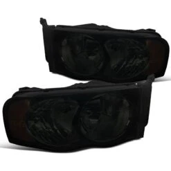 2002-2005 Dodge RAM 1500 2500 3500 Euro Style Crystal Headlights - Smoked