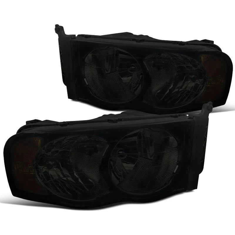 2002-2005 Dodge RAM 1500 2500 3500 Euro Style Crystal Headlights - Smoked 1 2002-2005 Dodge RAM 1500 2500 3500 Euro Style Crystal Headlights - Smoked