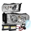 02-05 Dodge Ram Pickup Euro Style Crystal Headlights - Chrome