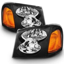 CG 2002-2009 GMC Envoy Crystal Replacement Headlights - Black
