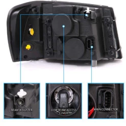 CG 2002-2009 GMC Envoy Crystal Replacement Headlights - Black 7 CG 2002-2009 GMC Envoy Crystal Replacement Headlights - Black -High-Efficiency Car Light Store 02 09 gmc envoy crystal replacement headlights black 123